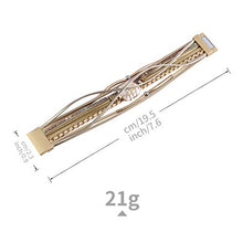 Load image into Gallery viewer, GelConnie Baroque Pearl Leather Cuff Bracelet Multi Strand Wrap Bracelets Magnetic Bohemian Bracelet for Women, Wife, Sister LPB325-Beige