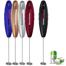 Load image into Gallery viewer, Bonsenkitchen Handheld Milk Frother, Electric Hand Foamer Blender for Drink Mixer, Perfect for Bulletproof coffee, Matcha, Hot Chocolate, Mini Battery Operated Milk Whisk Frother