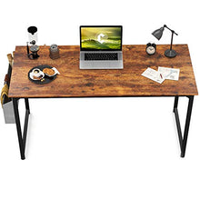 Load image into Gallery viewer, CubiCubi Computer Desk 47" Study Writing Table for Home Office, Industrial Simple Style PC Desk, Black Metal Frame, Rustic