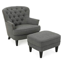 Load image into Gallery viewer, Christopher Knight Home Tafton Fabric Club Chair and Ottoman Set, 2-Pcs Set, Grey