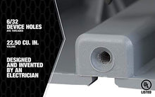 Load image into Gallery viewer, Madison Electric Products MSB22+ 1 Gang Device Box (22.5/Cu) with Depth Adjustable, Heavy Duty 42lb , Gray