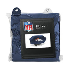 Load image into Gallery viewer, NFL Denver Broncos Deluxe Vinyl Padded Grill Cover, Navy, Item size: 68" x 21" x 35"