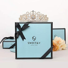 Load image into Gallery viewer, SWEETV Jeweled Baroque Queen Crown - Rhinestone Wedding Crowns and Tiaras for Women, Costume Party Hair Accessories with Gemstones