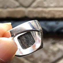 Load image into Gallery viewer, Genuine Black Rutilated 925 Solid Sterling Silver Men's Ring Size 6.75