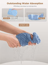Load image into Gallery viewer, Microfiber Hair Towel,Hicober 3 Packs Hair Turbans for Wet Hair, Drying Hair Wrap Towels for Curly Hair Women Anti Frizz(Blue,Blue,Grey)