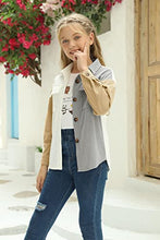 Load image into Gallery viewer, Girls Color Block Button Through Flap Corduroy Coat Long Sleeve Casual Jacket Basic Outerwear with Pockets