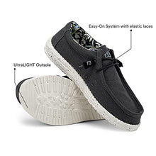 Load image into Gallery viewer, Hey Dude Men's Wally Stretch Black Size 13 | Men’s Shoes | Men's Lace Up Loafers | Comfortable & Light-Weight