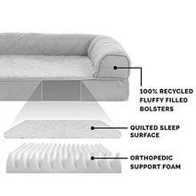 Load image into Gallery viewer, Furhaven Pet Bed for Dogs and Cats - Quilted Sofa-Style Egg Crate Orthopedic Dog Bed, Removable Machine Washable Cover - Silver Gray, Jumbo (X-Large)