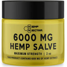 Load image into Gallery viewer, Hemp Nectar 6000 Mg Salve: Perfect for Back, Joints, Neck, Hips, Fingers, Knees and Sore Muscles. All Natural Relief Salve - Made in The USA