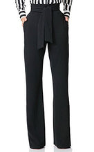 Load image into Gallery viewer, Molisry Women Casual Stretch Straight Leg High Waisted Long Work Pants with Belt Black
