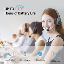 Load image into Gallery viewer, FXWONTY Bluetooth Headset, Trucker Bluetooth Headset with Microphone Noise Canceling & Mute Button, On-Ear Bluetooth 5.0 Multipoint Headphones for Home/Zoom/Teams/Call Center/Online Class/Office