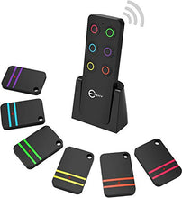 Load image into Gallery viewer, Key Finder, Esky 80dB RF Item Locator with 100ft Working Range, Wireless Wallet Tracker with 1 Transmitter and 6 Receivers for Finding Key, Remote, Pet and Wallet, Batteries Included-Black
