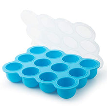 Load image into Gallery viewer, Samuelworld Baby Food Storage Container, 12 Portions Freezer Tray with Lid, 12x2.5oz BPA Free, Silicone, Perfect for Homemade Baby Food, Vegetable & Fruit Purees and Breast Milk