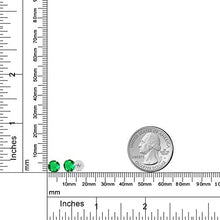 Load image into Gallery viewer, Gem Stone King 14K White Gold Green Nano Emerald Stud Earrings For Women (1.54 Cttw Round 6MM)