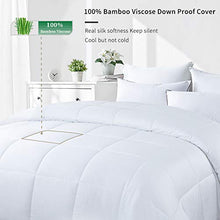 Load image into Gallery viewer, HOMBYS All Season Bamboo Comforter Super King Size Quilted Down Alternative Comforter Duvet Insert,100% Cooling Bamboo Cover with 8 Ties,for Night Sweats(Super King, All Seasons-White)