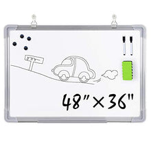 Load image into Gallery viewer, Magnetic Whiteboard, GALSOAR 48x36 Inches Ultra Slim, Lightweight Magnetic Dry Erase Board, Accessories, Silver Aluminium Frame, Includes White Board Pen, Pen Tray, Eraser, 4 Magnets