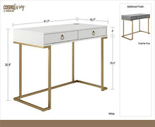 Load image into Gallery viewer, CosmoLiving Camila, White Writing Desk