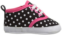 Load image into Gallery viewer, Luvable Friends Unisex Baby Crib Shoes, Black With Polka Dots, 0-6 Months