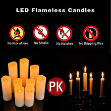 Load image into Gallery viewer, YIWER Flameless Candles Battery Operated Candles 5.5" 6" 6.5" 7" 8" 9" Set of 9 Ivory Real Wax Pillar LED Candles with 10-Key Remote and Cycling 24 Hours Timer