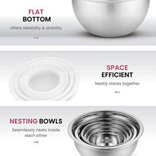 Load image into Gallery viewer, Premium Stainless-Steel Mixing Bowls with Airtight Lids (Set of 5) Nesting Bowls for Space-Saving Storage, Easy-Grip & Stability Design Mixing-Bowl Set Versatile For Cooking, Baking, & Food Storage