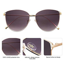 Load image into Gallery viewer, SOJOS Mirrored Flat Lens Fashion Sunglasses for Women SJ1085 with Gold Frame/Gradient Grey Lens
