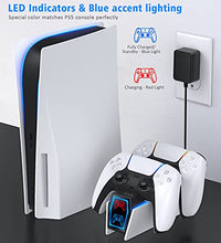 Load image into Gallery viewer, PS5 Controller Charger Station, PS5 Charging Station with Fast Charging AC Adapter 5V/3A, Playstation 5 Dual Controller Charging Stand, OIVO Docking Station Replacement for DualSense Charging Station