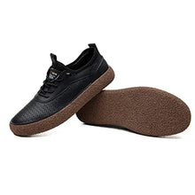 Load image into Gallery viewer, Mecolop Men's Sneakers Leather Casual Shoes Breathable Walking Business Shoes for Men Black 9.5