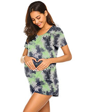 Load image into Gallery viewer, Ekouaer Labor/Delivery/Nursing Maternity Pajamas Set for Hospital Home, Basic Nursing Shirt, Adjustable Size Pregnancy Shorts