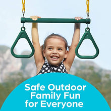 Load image into Gallery viewer, Jungle Gym Kingdom 18" Trapeze Swing Bar Rings 48" Heavy Duty Chain Swing Set Accessories & Locking Carabiners (Green)