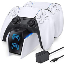 Load image into Gallery viewer, PS5 Controller Charger Station, PS5 Charging Station with Fast Charging AC Adapter 5V/3A, Playstation 5 Dual Controller Charging Stand, OIVO Docking Station Replacement for DualSense Charging Station