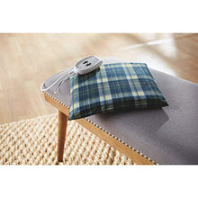 Load image into Gallery viewer, Sunbeam Heating and Massage Pad for Pain Relief | Small Flexi-Soft, 2 Heat & 2 Massage Settings with Auto-Off | Blue Plaid, 12-Inch x 12-Inch