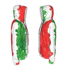 Load image into Gallery viewer, Flag of Italy Print Hoodies Kids 3D Print Sweatshirts Long Sleeve Pullover Hoodies with Pocket for Teen Boys and Girls Black