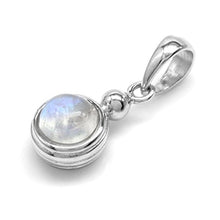 Load image into Gallery viewer, Silvershake 6mm Natural Moonstone 925 Sterling Silver Pendant with 18 Inch Chain Necklace