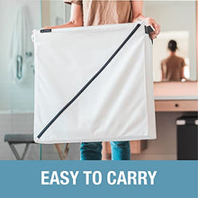 Load image into Gallery viewer, CleverMade Laundry Hamper Collapsible Sorter Basket - Freestanding Foldable Tall Clothes Storage Bin with Premium Handles for Kids Room, Nursery, Bathroom, Bedroom, and Closet; Cream