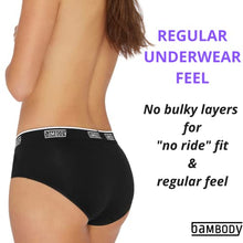 Load image into Gallery viewer, Bambody Leak Proof Hipster: Sporty Period Panties for Women and Teens - 3 Pack: Black - Large