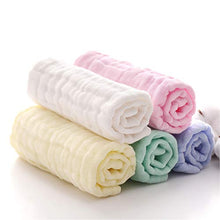 Load image into Gallery viewer, MUKIN Baby Muslin Washcloths - Natural Muslin Cotton Baby Wipes - Soft Newborn Baby Face Towel and Muslin Washcloth for Sensitive Skin- Baby Registry as Shower, 5 Pack 12x12 inches