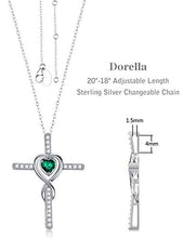Load image into Gallery viewer, Green Emerald Jewelry for Women Teen Girls Birthday Gifts Necklace for Mom Wife Love Heart Pendant Daughter Grandma Mother in Law Sterling Silver Infinity Necklace Gifts for Her Anniversary