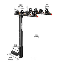 Load image into Gallery viewer, IKURAM 4 Bike Rack Bicycle Carrier Racks Hitch Mount Double Foldable Rack for Cars, Trucks, SUV's and minivans with a 2" Hitch Receiver