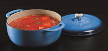 Load image into Gallery viewer, Lodge 7.5 Quart Enameled Cast Iron Dutch Oven. XL Blue Enamel Dutch Oven (Carribean Blue) -
