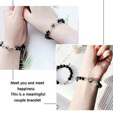 Load image into Gallery viewer, Feng Shui Black Obsidian Wealth Bracelet Natural Moonstone Black Crystal Green Ghost 925 Silver Attract Lucky Gift for Man Woman Couple Best Friend,Black Crystal 1