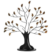 Load image into Gallery viewer, Americanflat Bronze Family Tree with 12 Hanging Picture Frames 2" x 3" in Black and Adjustable Ribbon Tassels - 22"
