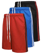 Load image into Gallery viewer, Boyoo Big Boys Youth 3 Pack Fast Dry Athletic Performance Shorts Mesh Active Basketball Shorts with Pockets