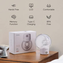 Load image into Gallery viewer, Momcozy Wearable Breast Pump S12, LCD Hands Free Breast Pump, Low Noise & Painless Electric Breast Pump with 2 Mode & 9 Levels, Portable Breastfeeding Breast Pump Can Be Worn in-Bra, 24mm Flange