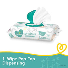 Load image into Gallery viewer, Baby Wipes, Pampers Sensitive Water Based Baby Diaper Wipes, Hypoallergenic and Unscented, 8 Pop-Top Packs with 4 Refill Packs for Dispenser Tub, 864 Total Wipes (Packaging May Vary)