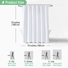 Load image into Gallery viewer, Dynamene White Fabric Shower Curtain, Waffle Weave Heavy Duty Hotel Luxury Cloth Shower Curtains for Bathroom, 72 Inch 256GSM Weighted Bath Curtain Set with 12 Plastic Hooks,72x72