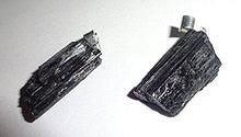 Load image into Gallery viewer, Sublime Gifts 1pc Raw Black Tourmaline Rough Natural Free Form Crystal Healing Gemstone Pendant with Metal Bail Loop