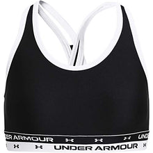 Load image into Gallery viewer, Under Armour Girl's Cross-Back Solid Bra (Big Kids) Black MD (10-12 Big Kids)