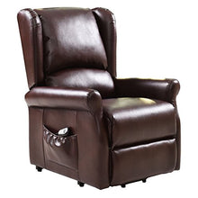 Load image into Gallery viewer, Giantex Electric Lift Chair Power Lift Reclining for Living Room Bedroom Elder People with Remote Control, Red Brown