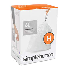Load image into Gallery viewer, simplehuman Code H Custom Fit Drawstring Trash Bags, 60 Pack, White, 60 Count