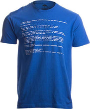 Load image into Gallery viewer, BLUE SCREEN OF DEATH Adult Unisex T-shirt / Geeky Windows Error Nerd Computer Tee Shirt L